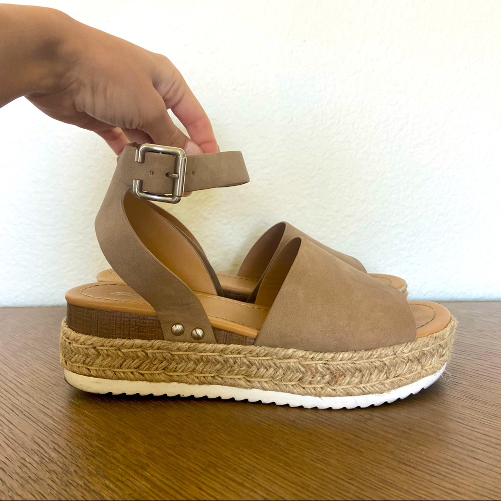 Nude Brown Platform Sandals